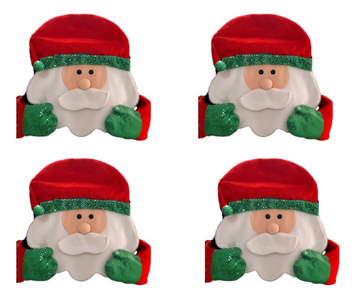 Cubre Sillas Papá Noel X4 - Decoración Navideña