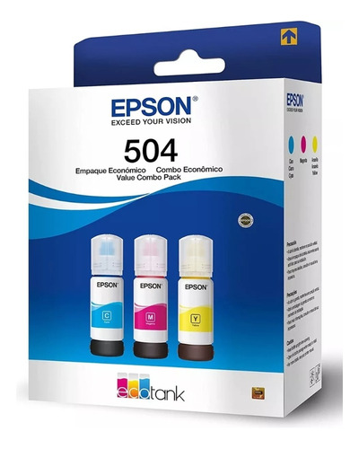  Kit 3 Tintas Epson T504 Ecotank Tinta Continua L4150 L4160