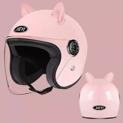 Casco De Moto Con Orejas De Gato Para Hombre Y Mujer