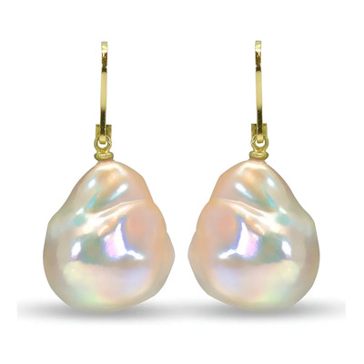 Barroca Perla Blanca Natural 6mm Con Oro 18 K Moda Regalo Color Blanco | Meses sin interés