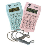 Kit 2 Mini Calculadora De Bolso Colorida Cordão De Pescoço