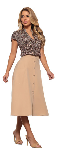 Conjunto Feminino Moda Evangélica Saias Midi Ref. 15734