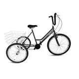 Bicicleta Triciclo Aro 26 - Chumbo/ Branco - Montagem Super 