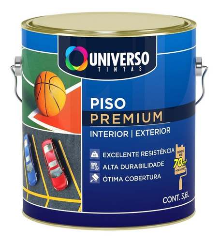 Tinta Para Piso Acrílica Premium Universo 3.6 Litros - Cores