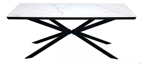 Mesa Vidrio Diseño Carrara Simil Marmol Arpeggio 200 X 100