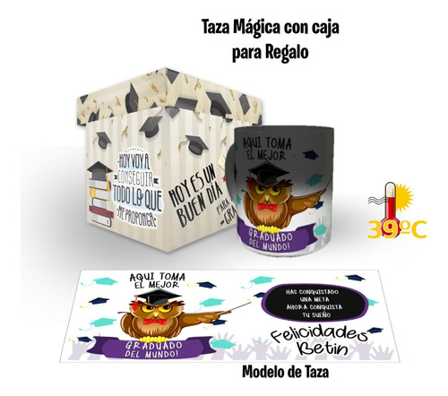 Taza Magica Para Café, Graduacion, Con Caja Para Regalo. 