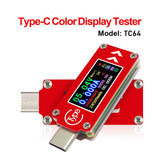 Tc64 Tipo-c Pantalla Lcd A Color Voltímetro Usb Amperímetro