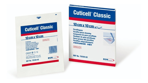 Gasa Parafinada Cuticell Classic 10 X 10cm Pack X 5 Unds,