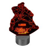 Lámpara Ilusión 3d M. Bison  Street Fighter 2 Ce+ Control R