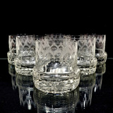 6 Vasos De Whisky En Cristal Tallado Retro (5562)