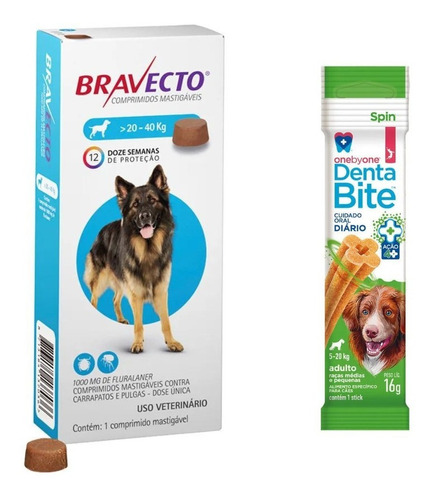 Bravecto Anti Pulgas Para Cães De 20 A 40 Kg