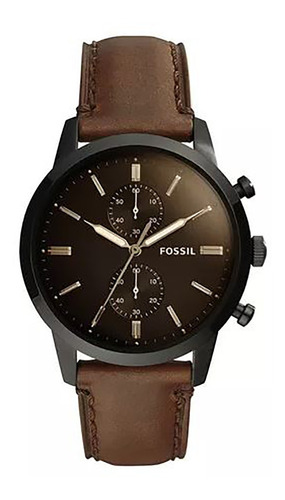 Reloj Pulsera Fossil Townsman De Cuerpo Color Marrón, Analógico, Para Hombre, Con Correa De Cuero Color