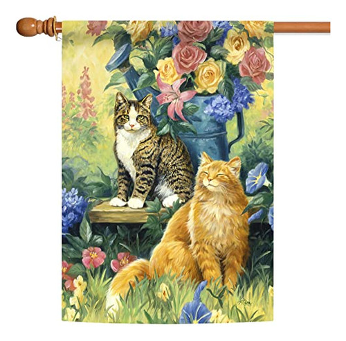 Bandera De Gato Feline Sunshine 28x40 Pulgadas De Doble...