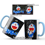 Mug Pocillo Doraemon Gato Cosmico Interior Y Oreja Azul 091