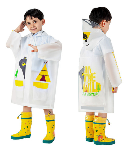 Poncho Impermeable Con Capucha Para Niños