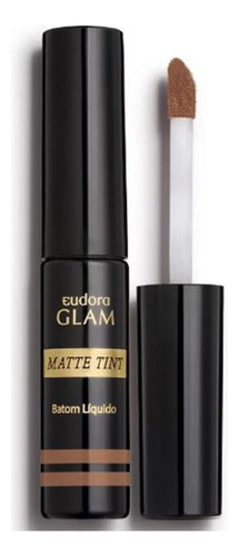 Batom Líquido Matte Tint Glam Nude Clássico, 4ml Eudora Acabamento Fosco Cor Nude Clássico