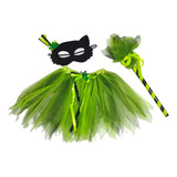 Kit Fantasia Bicho Papão Halloween Monstro Verde Infantil