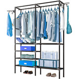 Organizador De Ropa Closet Armable Metalico Grande Ganchos