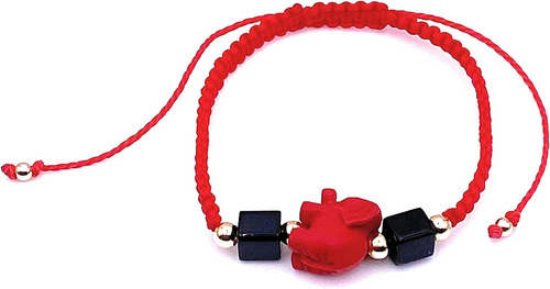 Pulsera De Hilo Rojo De Elefante De La   Con Joyería D...