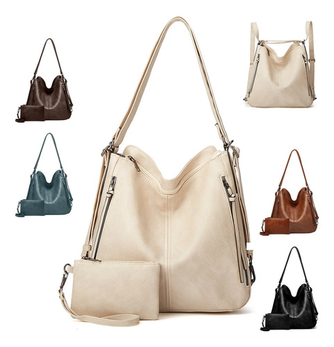 Set 2 Bolsas De Mano Bandolera Hombro Para Mujer + Cartera | Envío gratis