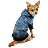 Roupa Pet Moletom Capuz Cachorro Van Gogh Noite Estrelada