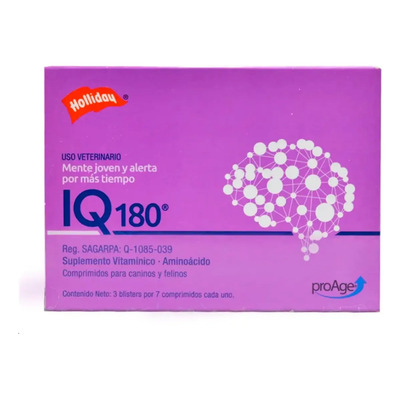 Holliday IQ180 Suplemento Neuroprotector para Perros y Gatos 21 Comprimidos | MercadoLibre