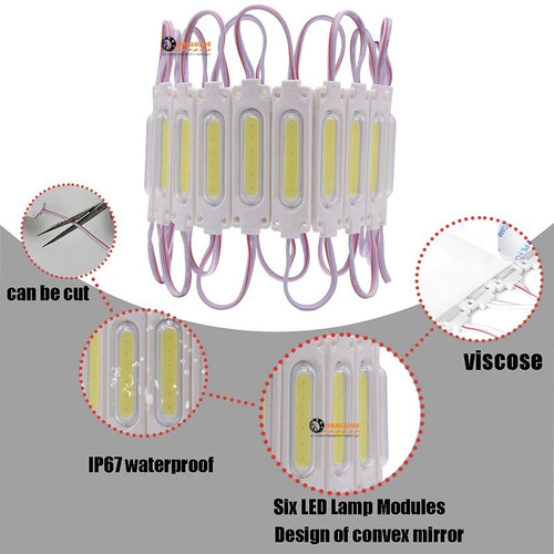 10 Modulo Led Cob 12 Voltios 2 Watts Colores Variados Abs Al