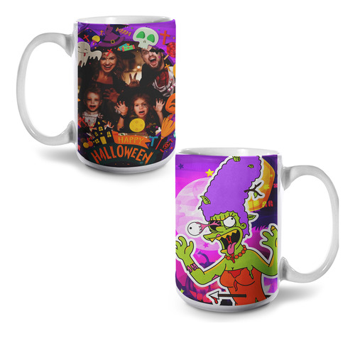 Taza De Halloween Los Simpson Con Tu Foto Grande 15 Oz