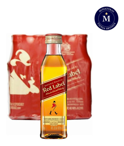 12 Miniaturas Whisky Johnnie Walker Red Label (50ml 40%) Pet