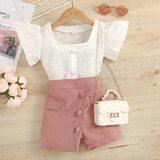 Conjunto 2 Piezas/ Blusa Y Short Niña