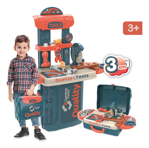 Bancada Maleta De Ferramentas Infantil Top Tools Replay Kids