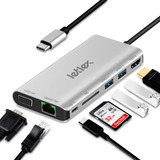 Hub Usb C - Adaptador Multipuerto Usb C 8 En 1 Con Hdmi 4k/3