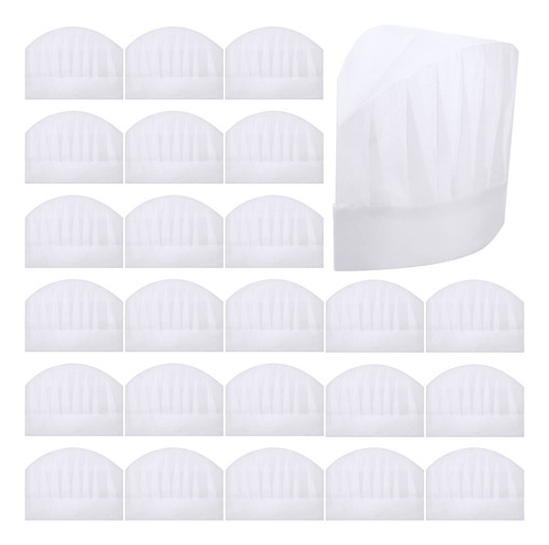 Paquete De 60 Gorros De Chef Blancos De 8 Pulgadas Para Nino