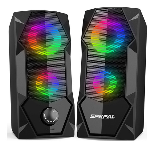 Spkpal Altavoces De Computadora Rgb Para Juegos Para Pc 2.0.