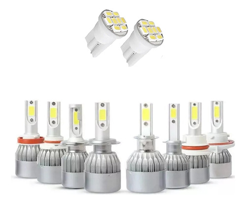 Par Lâmpadas Led C6 H1 H3 H4 H7 H11 H16 H27 Hb3 Hb4 + Pingo 