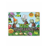 Plantas Vs Zombies Fondo Mesa / Banner Imprimible Cumpleaños