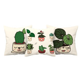 Almohada Almohadon Y Funda 40x40cm Cactus