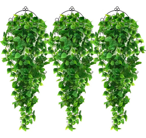 3 Plantas Colgantes Artificiales Pared Interior Y Exterior