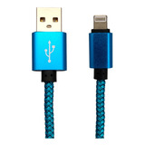 Cable Cargador Usb Gtc Compatible iPhone iPad 1mt (#103) Color Azul