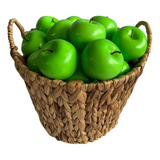10 Maçãs Verde Artificiais Frutas Premium E Tamanho Realista
