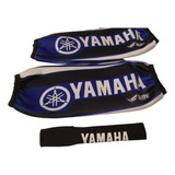 Cubre Amortiguadores  Yamaha Negro/azul  -bmmotopartes 