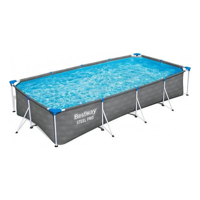 Alberca Rectangular Bestway Steel Pro 4.50m X 2.20m X 84cm Gris Oscuro Steel Pro | Envío gratis