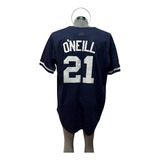 Jersey Original Majestic Mlb Beisbol Yankees Nueva York Azul