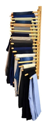 Organizador Para 20 Pantalones De Madera Multifuncional