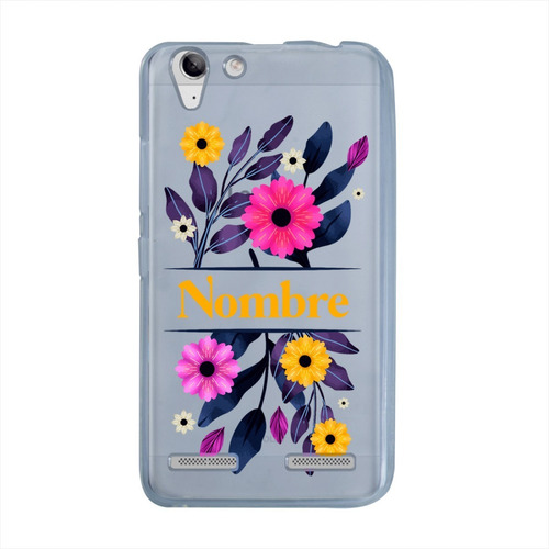 Funda Lenovo K5 K6 Antigolpes Flores Personalizada Tu Nombre