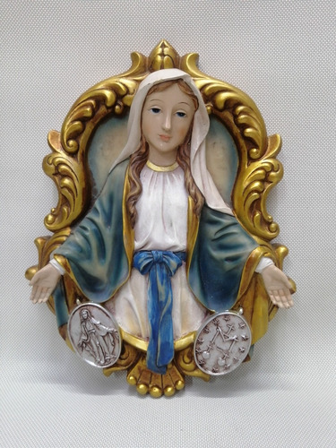 Cuadro Icono Religioso Virgen Italy Santini Marmolina Y Oleo