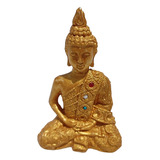  Buda Dourado Em Gesso Para  Meditação E Decoração 