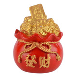 Lucky Wealth Money Bag Estatueta De Feng Shui Dourado