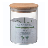 X1 Frasco Contenedor 700ml Bamboo Hermético Glasso Vidrio