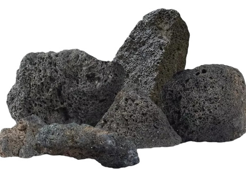 Piedra Roca Volcanica Negra Acuarios Plantado Marino X 20 Kg